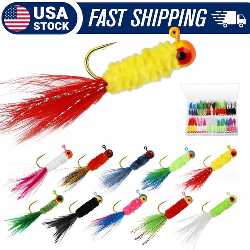 40pcs crappie jigs 32oz ice - crappie,