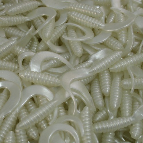 Pearl twister tail grubs - 1.5",