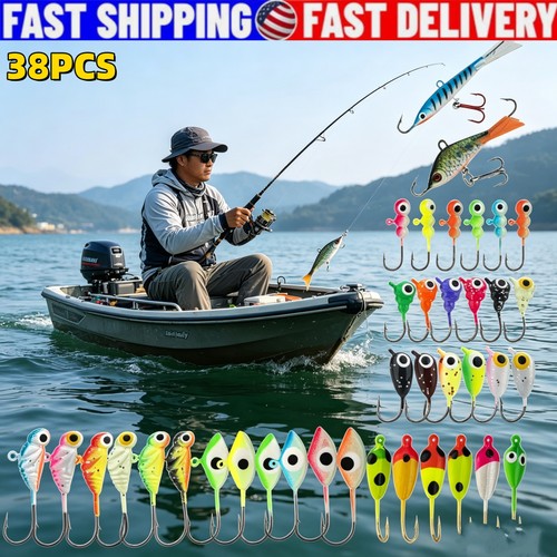 38pcs ice fishing jigs set - 38pcs,